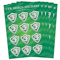 CTR Shield Sticker Sheet Jesus Chris for LDS and Latter-Day Saint Children for Boys and Girls Set of 5 Sheets of 12 Stickers Each