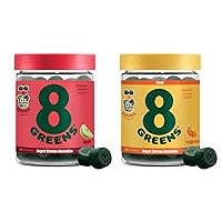 Daily Greens Gummies - Superfood Booster, Energy & Immune Support, High in Antioxidants, Vitamin C, B12, Spirulina - Apple and Tangerine Flavored, 100 Vegan Gummies