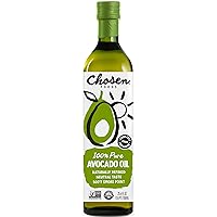 Chosen Foods 100% Pure Avocado Oil, Keto and Paleo Diet Friendly, Kosher Oil for Baking, High-Heat Cooking, Frying, Homemade Sauces, Dressings and Marinades (25.4 fl oz)