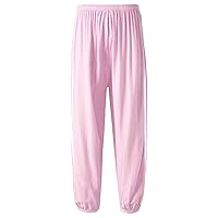 Kids Girls Athletic Sweatpants Elastic Waist Jogger Cargo Pants Stripes Side Print Casual Active Trousers