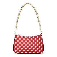 Polka Dot Red Shoulder Bag for Women Shoulder Handbags with Zipper Closure Small Clutch Purses Crossbody Bags for Women