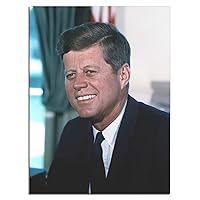 John F. Kennedy Portrait Pop Culture Historical Realism Famous Features Canvas Art Poster Picture Modern Office Family Bedroom Decorative Posters Gift Wall Decor Painting Posters 8x10inchs(20x25cm)