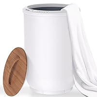 Luxury Towel Warmers for Bathroom - Wooden Lid, Large Towel Warmer Bucket, Auto Shut Off, Fits Up to Two 40