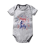Preemie Outfits Girl Toddler Kids Infant 4 of July Letters Prints Short Sleeve Independence Day Girls Fleece