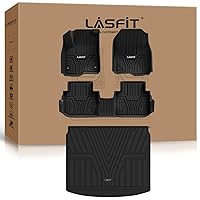 LASFIT Floor Mats and Cargo Liner Fit for 2023-2024 Honda CR-V, All Weather TPE Car Trunk Mat(Upper Deck), 1st & 2nd Row & Trunk Area Full Set