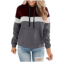 Fleece Hoodie Preppy Sweatshirt Color Matching Long Sleeve Pullover Hood Leisure Sweatshirts Fall Winter Cloth