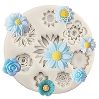 Daisy Flower Silicone Molds Chrysanthemum Silicone Molds Small Flower Fondant Cake Chocolate Molds For Cake Decorating Cupcake Topper Candy Gum Paste Polymer Clay Set Of 1