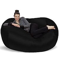 Bean Bag Chair Cover, 6-Feet, Black
