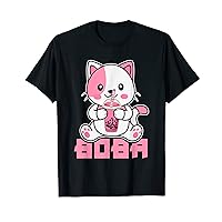 Cat Boba Bubble Tea Cute Anime Neko Kawaii for Girls T-Shirt