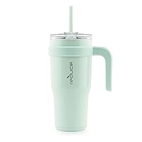 Reduce 24 oz Tumbler with Handle - Vacuum Insulated Stainless Steel Travel Mug with Sip-It-Your-Way Lid and Straw - Keeps Drinks Cold up to 24 Hours - Sweat Proof, Dishwasher Safe - OG Sea Glass