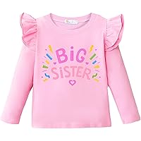 Big Sister Shirt for Toddler Baby Girl Outfits Promoted to Big Sis Announcement T-Shirt Toddler Girls Gifts