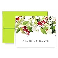 Paper Frenzy Peace on Earth Garland Christmas Cards and Envelopes - 25 pack