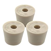 Drilled Rubber Stopper #6 (Set of 3)