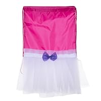 Tutu Dance Cinch Bag, Ballerina Party Favor Backpack, Dance Bags for Girls, Princess Birthday Bags - Pink/White CA2500TUTU