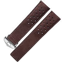 Genuine Leather watchband for TAG heuer Watch Strap with Folding Buckle 20mm 22mm Gray Black Brown Cow leathr Band (Color : 10mm Gold Clasp, Size : 20mm)