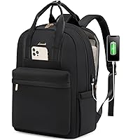 LOVEVOOK Laptop Backpack Purse for Women, 15.6 Inch Travel Laptop Bag with USB Port, Durable Work Computer Backpack, Water Proof College Casual Daypack