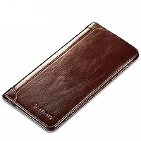 Genuine Italian Leather Handbag Organizer Card Case Long Bifold Wallet