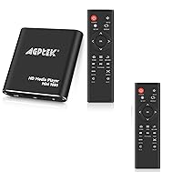 HDMI Media Player with One More Remote Control, Black Mini 1080p Full-HD Ultra HDMI Digital Media Player for -MKV/RM- HDD USB Drives and SD Cards