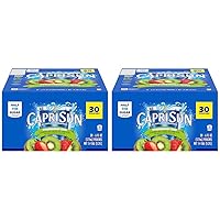 Capri Sun Strawberry Kiwi Naturally Flavored Juice Drink Blend (30 ct Box, 6 fl oz Pouches) (Pack of 2)