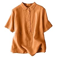 Women Button Down Shirt Stylish Oversized Blouse Tops Long Sleeve Plaid Dress Shirts with Pockets