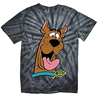 Scooby Doo Scooby Happy Tie Dye Adult Unisex T Shirt (X-Large) Black Monochrome