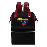 Flag Map of Venezuela Travel Backpacks Multifunction Mommy Tote Diaper Bag Changing Bags