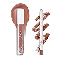 Julep So Plush Plumping Lip Gloss - Low Key - High-Shine Hydrating Lightweight Lip Color - Non-Sticky Formula - Vitamin E Soothes and Repairs Lips and With a Trace Creamy Lip Liner, Nostalgic Neutral