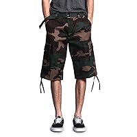 G-Style USA Men's Belted Camo Cargo Shorts