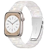 GEAK Compatible with Resin Apple Watch Band 40mm 38mm 41mm Women Men, Light Stylish Resin Bracelet iWatch Replacement Bands with Stainless Steel Buckle for iWatch Series 9/8/7/6/5/4/3/2/1/SE Colorful
