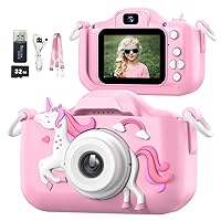 Mgaolo Kids Camera Toys for 3-12 Years Old Boys Girls Children,Portable Child Digital Video Camera with Silicone Cover, Christmas Birthday Gifts for Toddler Age 3 4 5 6 7 8 9 (Pink)