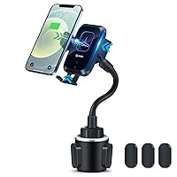 Wireless Car Charger-Cup Holder Phone Mount,Automatic Infrared Smart Sensor Clamping Qi 15W Fast Universal Adjustable Cell Phone Wireless Charging Air Vent Cradle