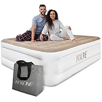 NXONE Air Mattress,18 inch Inflatable Airbed Luxury Double High Self Inflation Deflation Queen Air Mattress withUpgraded Built-in Pump, Blow Up Guest Bed for Home Portable Camping Travel,650lb MAX