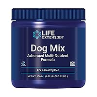 Life Extension Dog Mix - Daily Nutrition Care Supplement Powder for Your Canine Pet - Advanced Formula with Vitamins, Probiotics & Essential Fatty Acids - Gluten-Free, Non-GMO – 100 g, 60 Servings