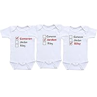 Personalized Triplets baby clothes with names