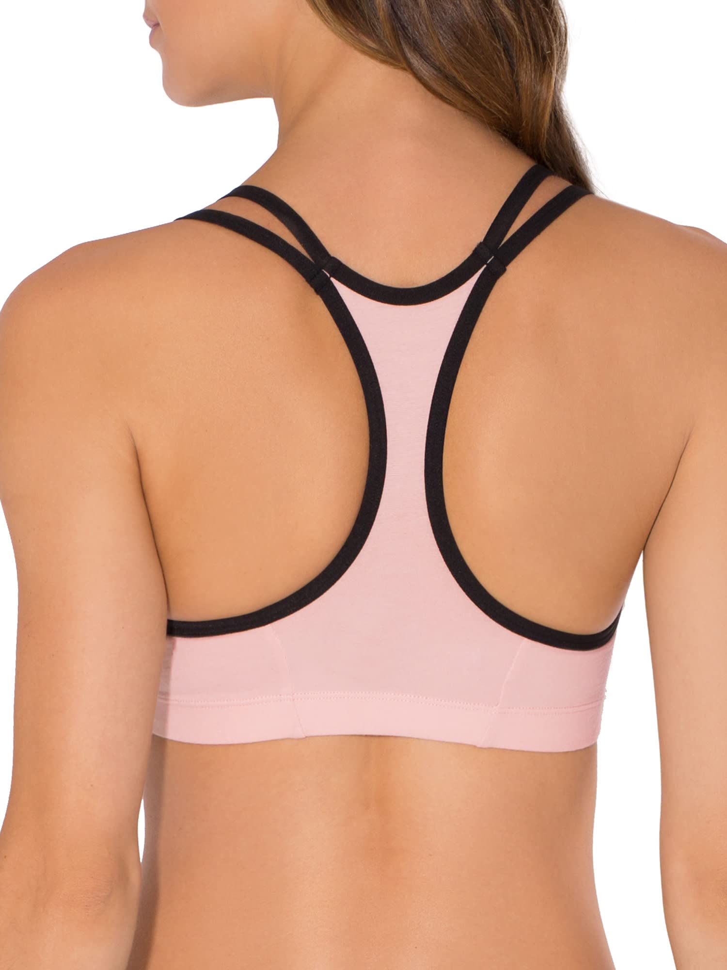 Fruit of The Loom Women's Spaghetti Strap Cotton Pull Over 3 Pack Sports Bra
