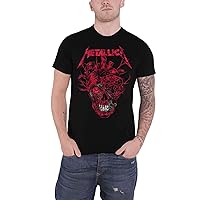 Metallica T Shirt Heart Skull Band Logo Official Mens Black Size S