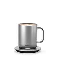 Temperature Control Smart Mug 2, 10 Oz, App-Controlled Heated Coffee Mug with 80 Min Battery Life and Improved Design, Stainless Steel