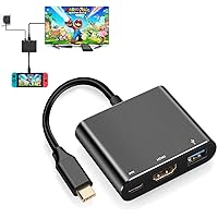 Y Team Switch HDMI Adapter Hub Dock, 4K USB Type C to HDMI Digital AV Multiport Hub, Portable PD Charger USB-C (3.1) Adapter for Switch,Compatible with Samsung TV (Not Switch Lite)