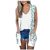 Deals of The Day Clearance,Women's Cute Tops Summer Daily Casual Cardigan Vest Cloak Jacket Long Coat Cardigan, S-2XL