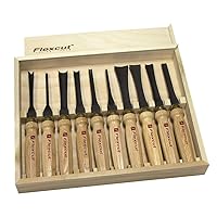 Flexcut Carving Tools, Mallet-Carving Chisels and Gouges for Woodworking, Deluxe Set of 10 (MC100)