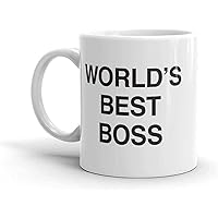 World's Best Boss Mug, The Office Mug 11 oz Ceramic Mug Funny Unique Idea Cup Gift for Office Male Female Bosses Coworkers