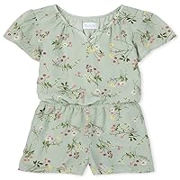 The Children's Place girls Girls Floral Flutter RomperShorts