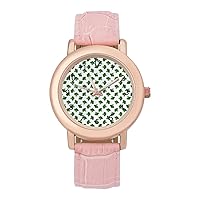 Broccoli Pattern Classic Watches for Women Funny Graphic Pink Girls Watch Easy to Read