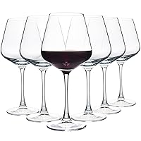 Wine Glasses (Set of 6, 20 Oz), Large Clear Burgundy Wine Glasses for Red Wine, Smooth Rim, Dishwasher Safe
