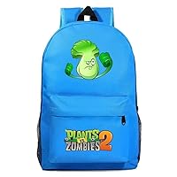 Plants vs. Zombies Game Cosplay Backpack Casual Daypack Travel Hiking Bag Day Trip Carry on Bags Azure /2