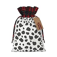 MQGMZ Cow Print Print Xmas Gift Bags, Candy Bags For Wrapping Gifts For Halloween, Birthday, Wedding, 2 Sizes
