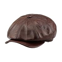 WOWTAC Men's Large Size Genuine Leather Hunting Cap, Genuine Leather, Genuine Leather