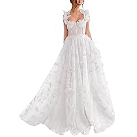3D Butterfly Prom Dresses 2024 Maxi Long Lace Applique Tulle Ball Gown for Women Formal Evening Party Gown with Slit 28