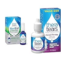 TheraTears SteriLid Eyelid Cleanser and Face Wash, for irritated eyes, 2 fl oz Spray & Dry Eye Therapy Eye Drops for Dry Eyes, 1.0 Fl Oz
