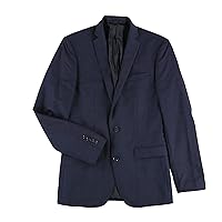 Mens Wool Slim Fit Two-Button Suit Jacket Navy 40L